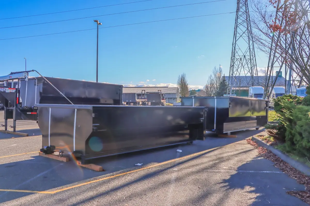 Roll-off dumpster ready for waste disposal at job site for Concrete Dumpster Rental in Abilene